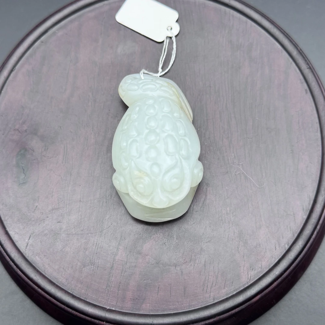 和田玉三脚金蟾挂件（s-91）