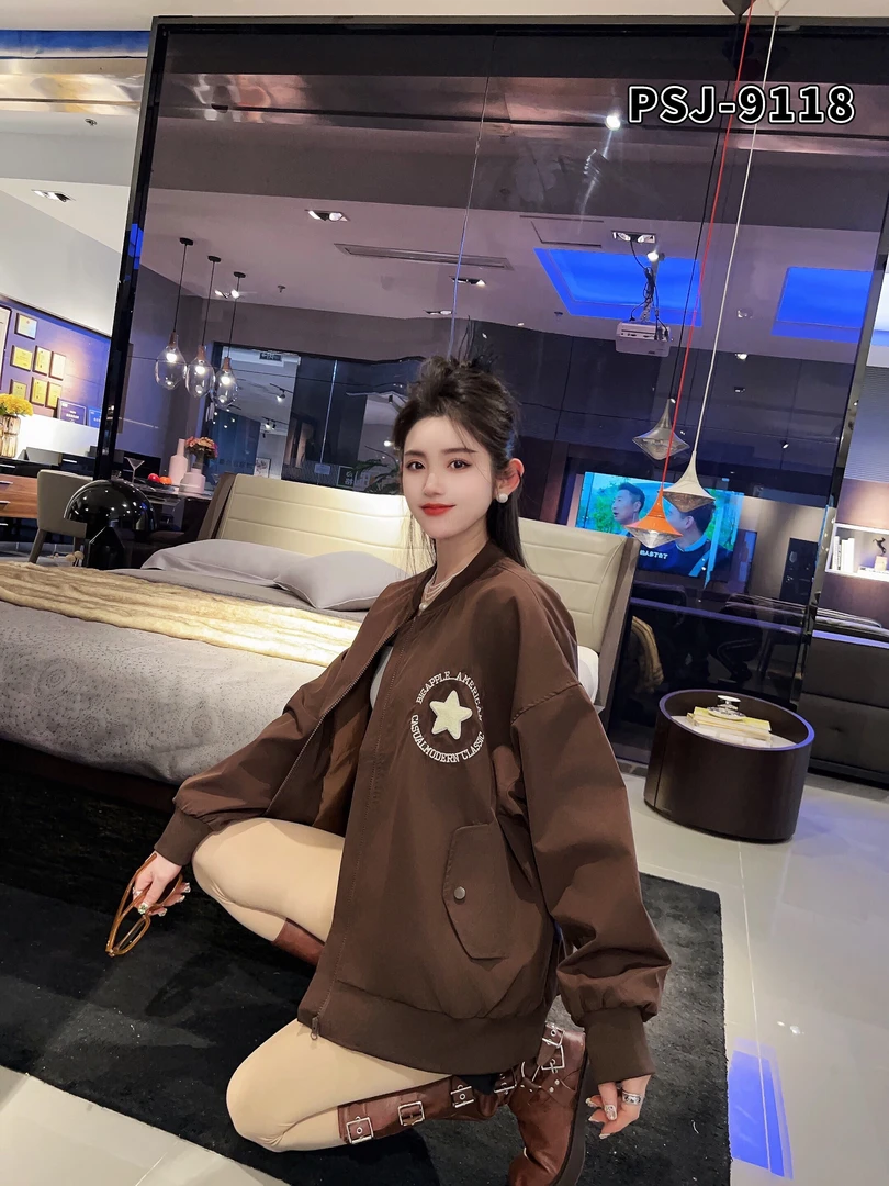 新款大码女装休闲外套风衣韩版显瘦遮肉舒适韩版宽松夹克潮流9118