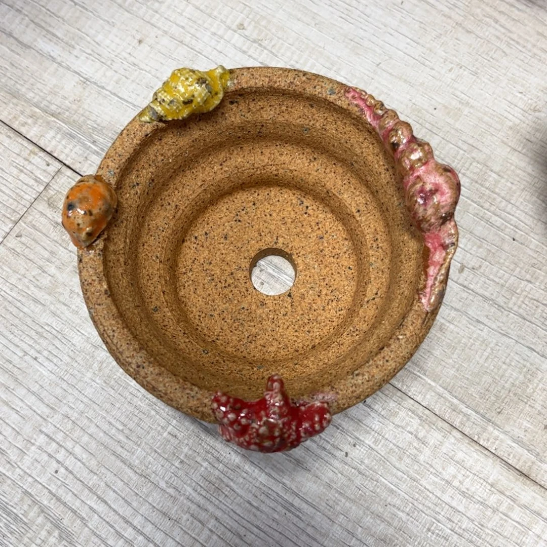 泥塑古镇炻陶花盆