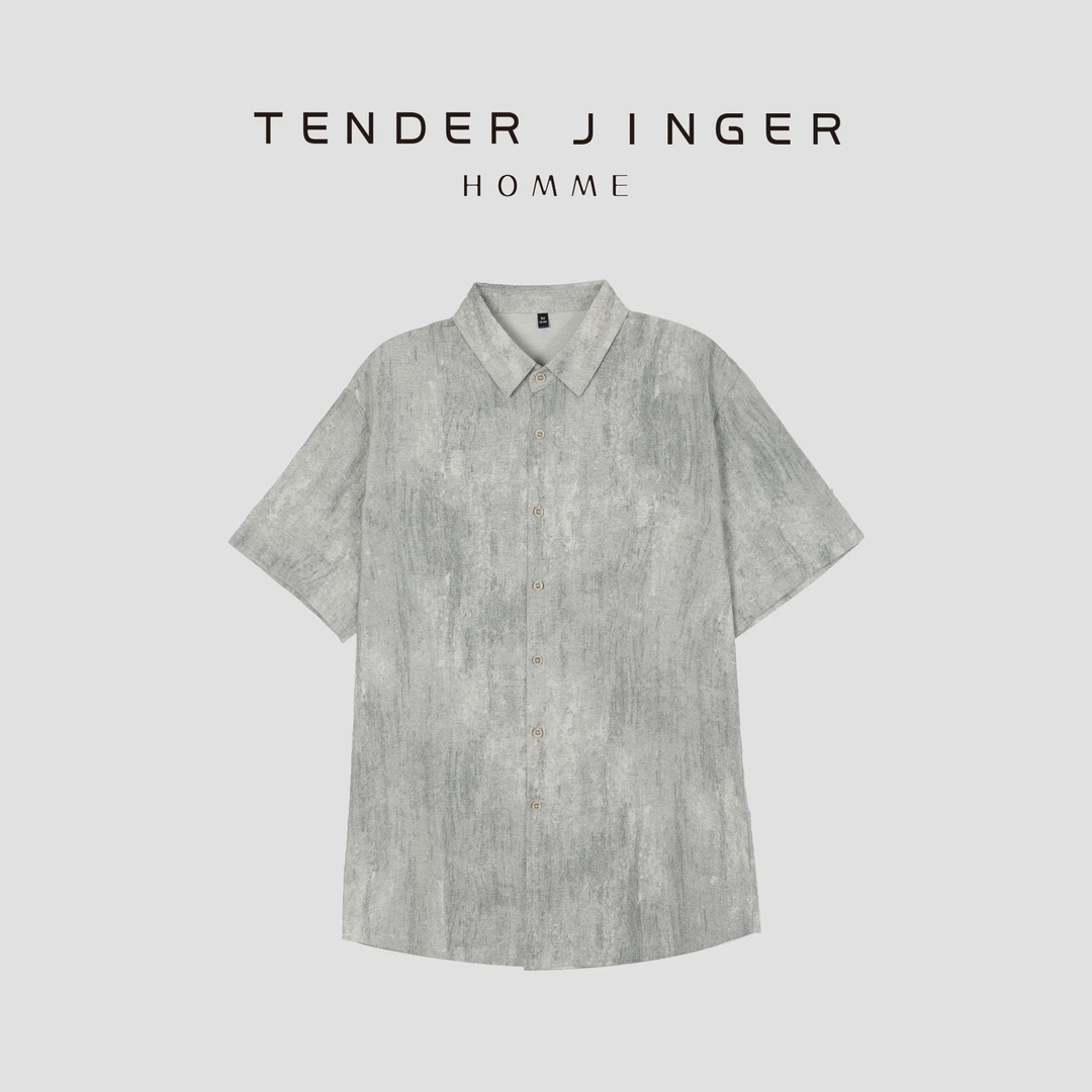 Tender Jinger【男士】夏季吸湿透气扎染抗皱短袖衬衫 T53HZS17047