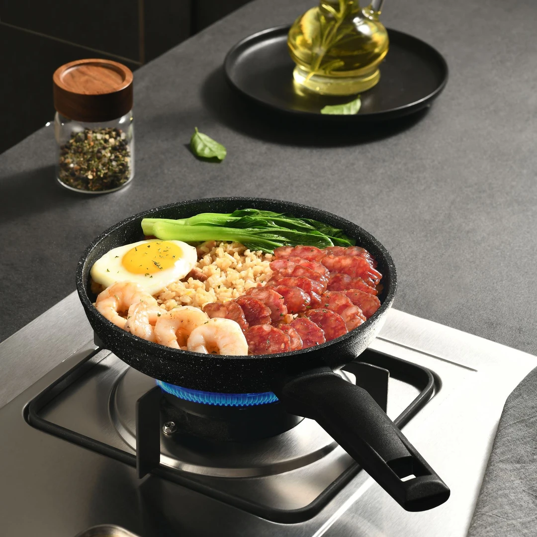 20【橙姐同款】德国重工麦饭石小煎锅平底不粘锅抛丸不挑灶加厚