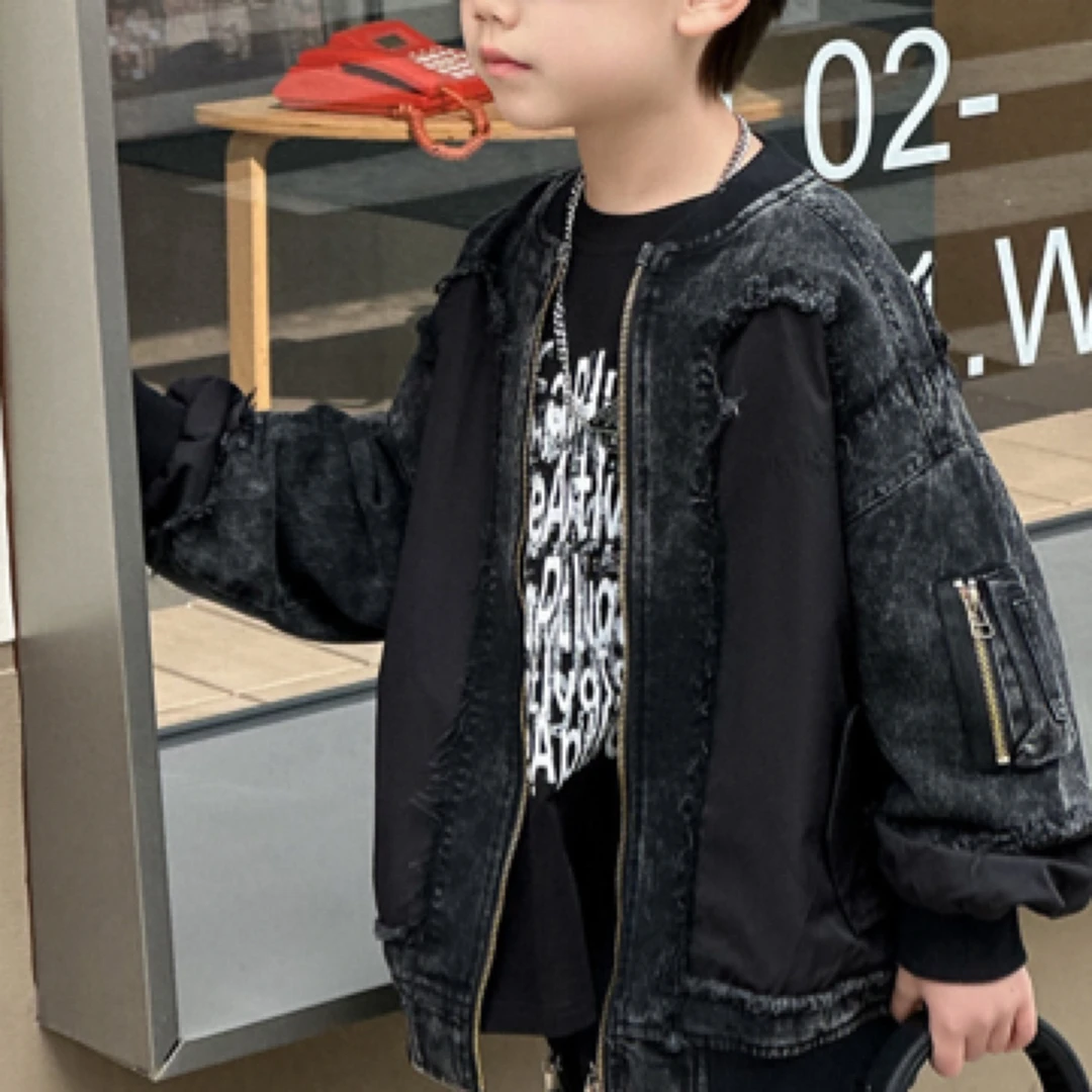 时尚男童牛仔春秋季潮牌时尚外套