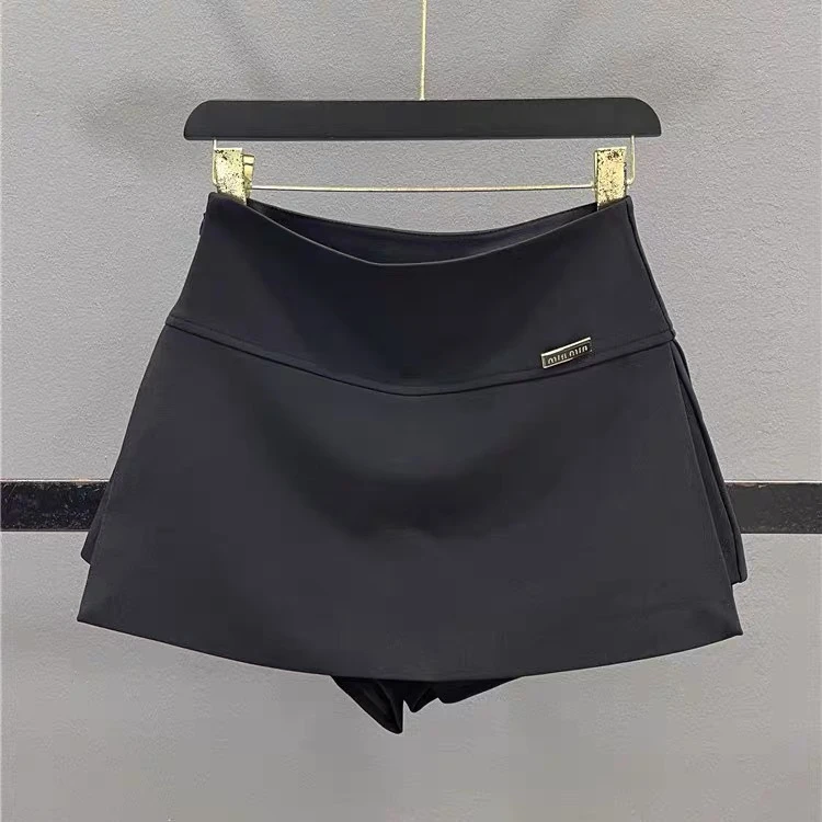 白色西装半身裙女2025春夏新款高腰显瘦辣妹A字裙裤开叉包臀短裙