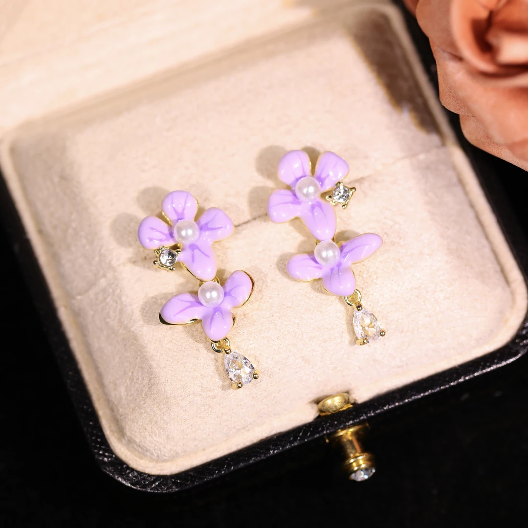 铜合金耳饰 【珊瑚花】轻奢时尚气质高级小众设计感耳饰RH0997