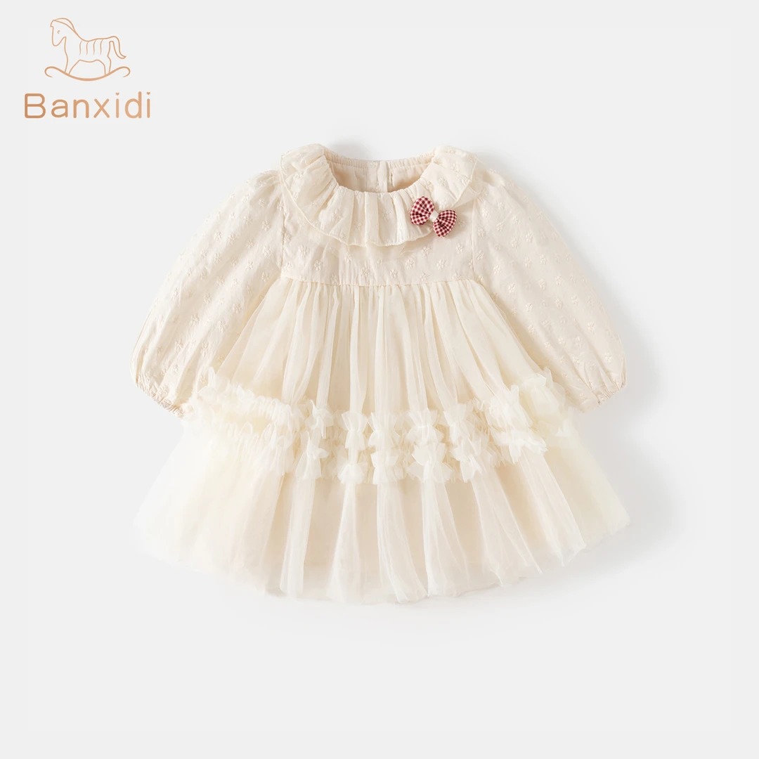 女童连衣裙秋装2025新款洋气女宝宝公主网纱蓬蓬裙春秋季儿童裙子