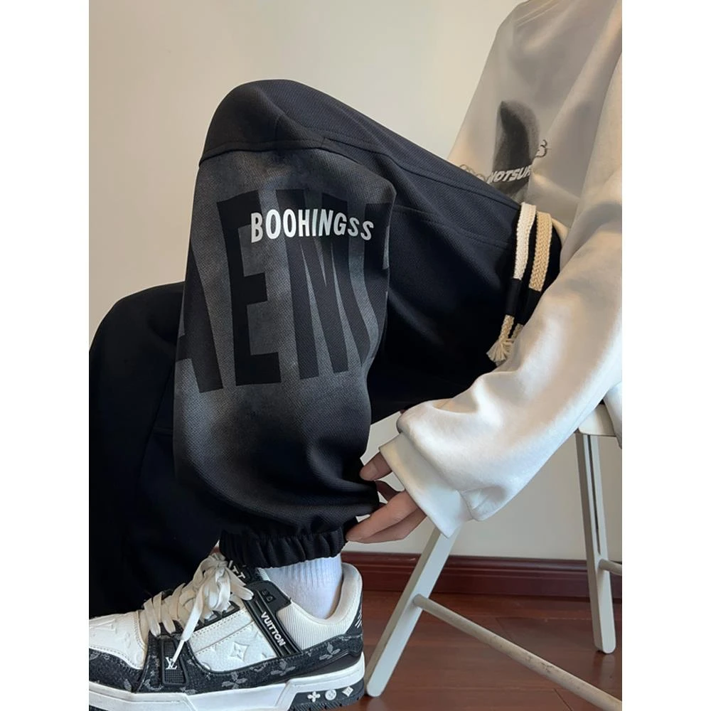 青少年裤子男初中生高中学生春秋束脚卫裤大童帅气运动裤休闲长裤