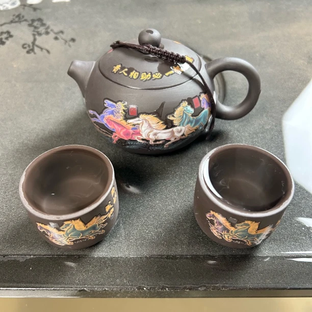 原矿西施260毫升马到成功八骏图一壶两杯套装