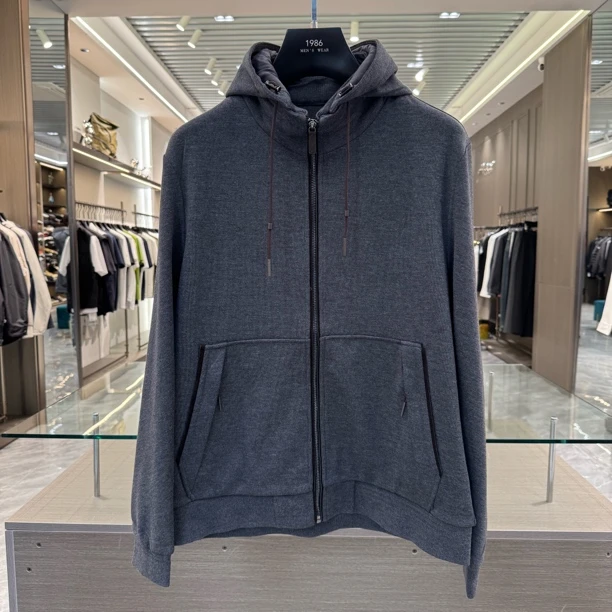 【绵羊毛外套】男士1359高品质休闲百搭连帽可拆卸羊毛混纺外套