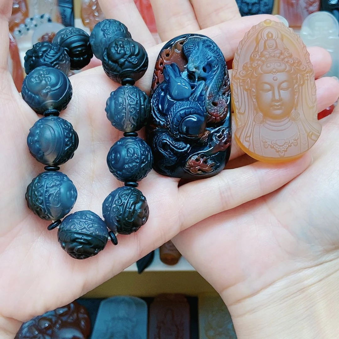 玛瑙/玉髓颈饰未镶嵌3***假