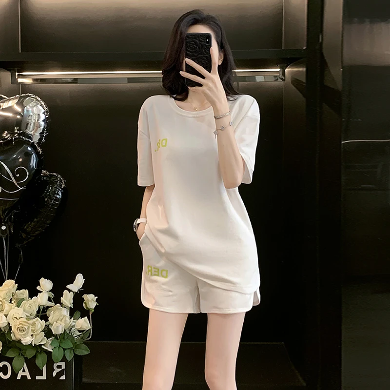 欧货洋气时尚套装女2025夏季新款减龄爆款短袖短裤休闲运动两件套