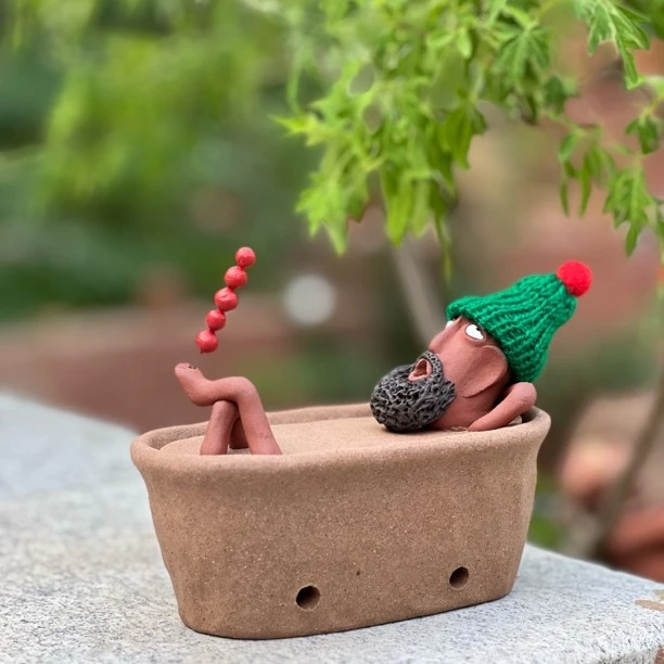 帽子款经典达摩泡澡香炉创意香插摆件陶瓷香插精品摆件熏香熏香炉