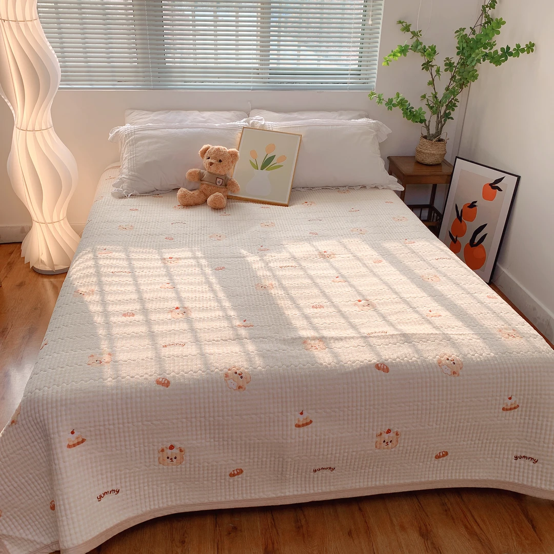 【泡芙熊】牛奶绒加厚婴儿绒床盖2×2.3速热保暖防滑触身即热