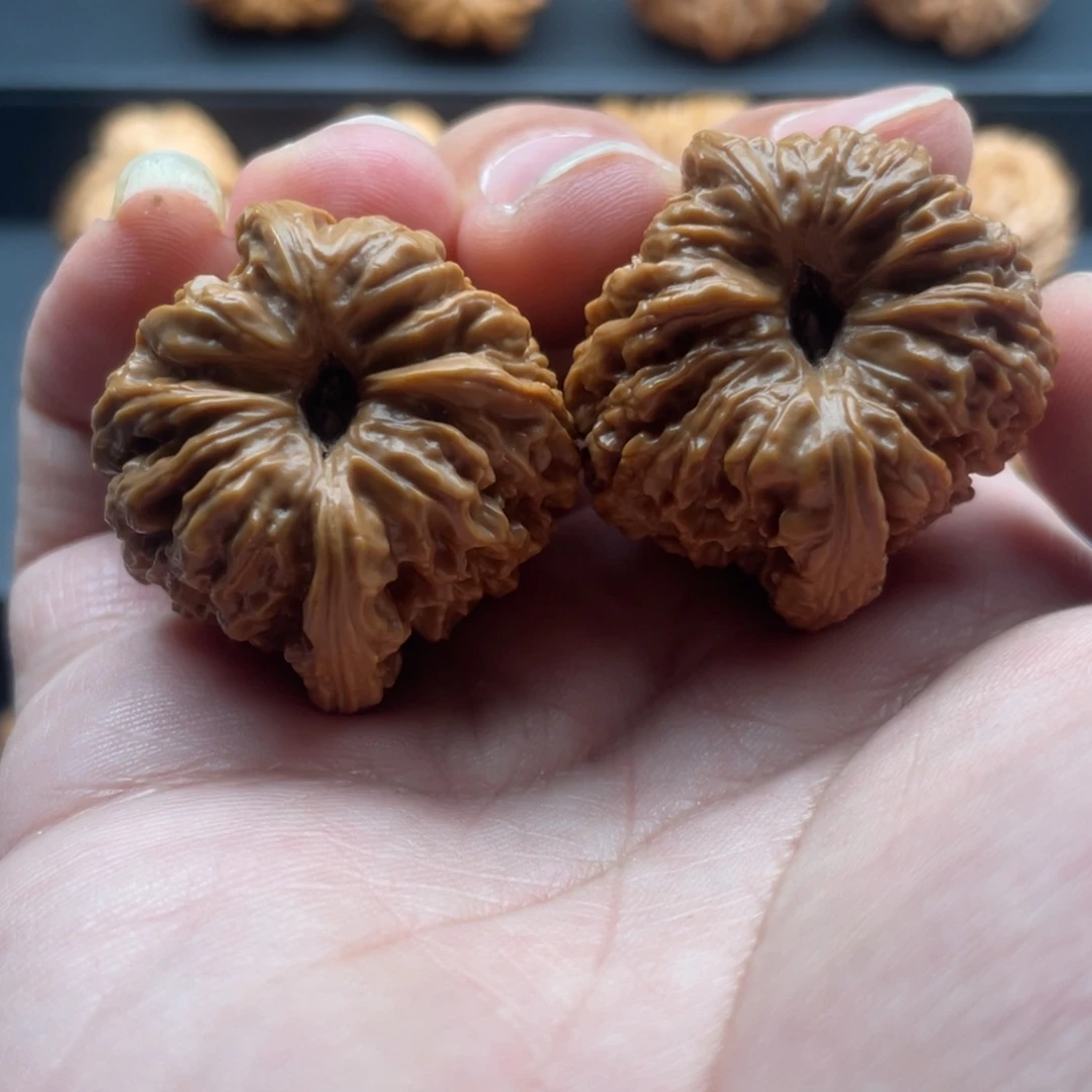 文玩核桃吊坠?****老树拉丝凹底南疆石77，35