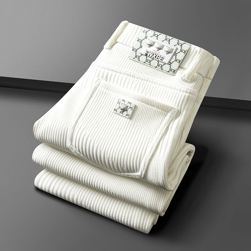 路茨梅帕中年休闲裤男冬季加绒加厚保暖高端轻奢长裤直筒弹舒适裤