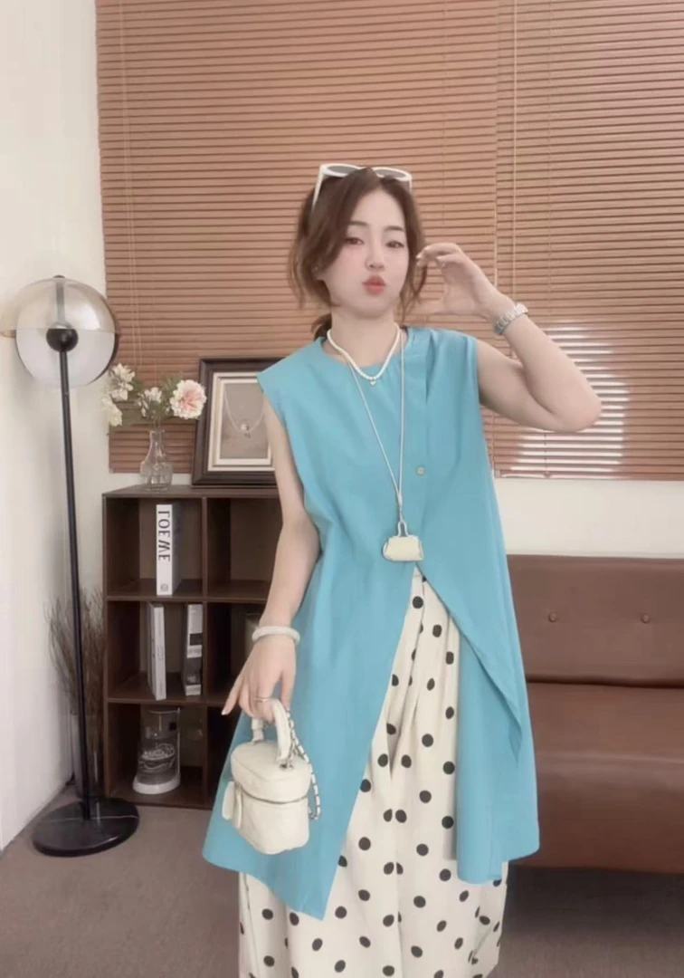 【回头率密码】小小推荐 夏季新款设计感纯色韩系中长款上衣