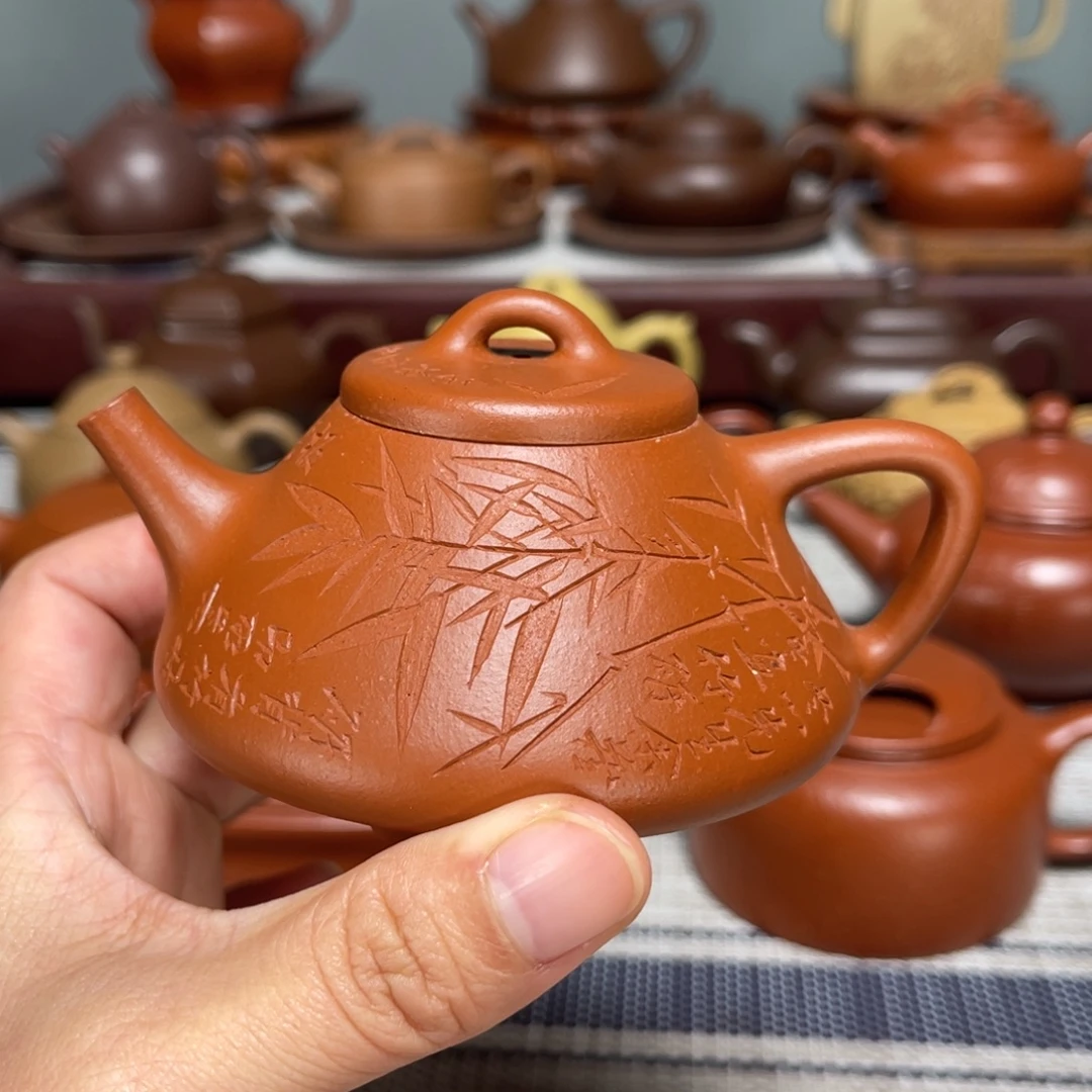 茶壶紫砂赵庄朱泥石瓢120cc