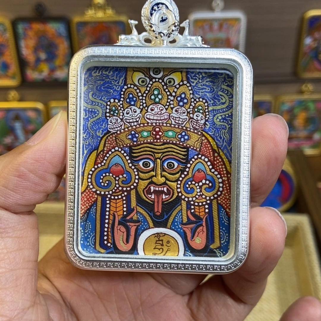 年***呀吊坠热贡纯手绘唐卡扎基拉姆