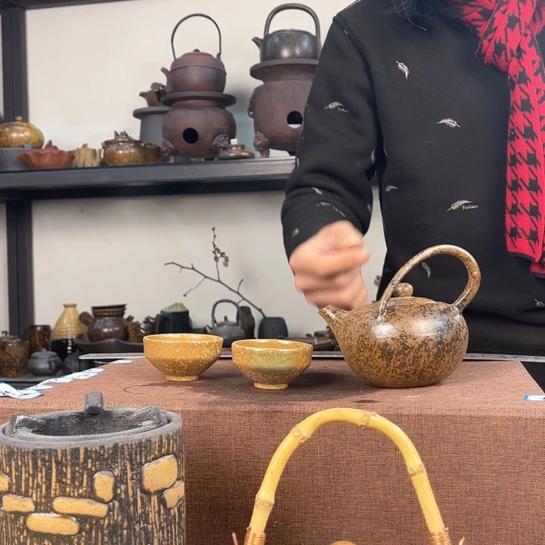 紫泥茶壶紫砂粗陶茶器