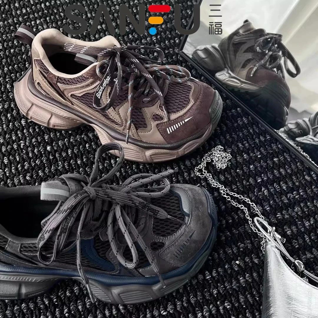 三福秋季小怪兽新款休闲小众复古洋气老爹鞋女复古厚底休闲运动鞋