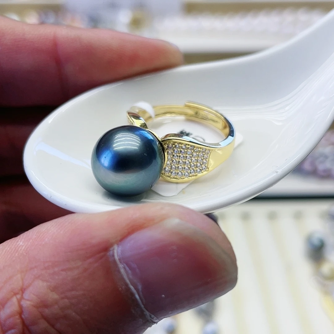 海水珍珠戒指银S925镶嵌