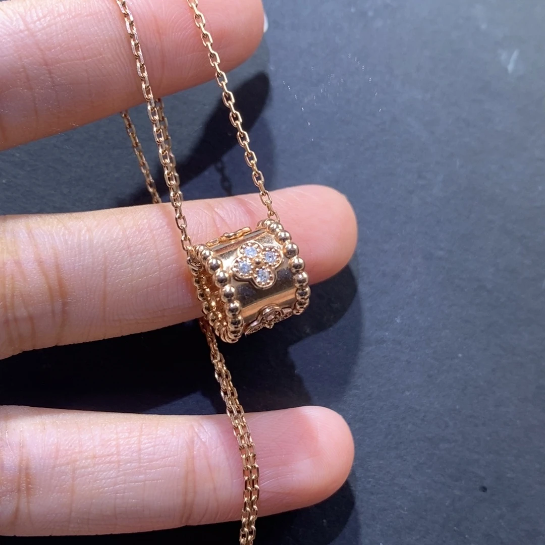 颈饰钻石18K金镶嵌k玫万花筒项链