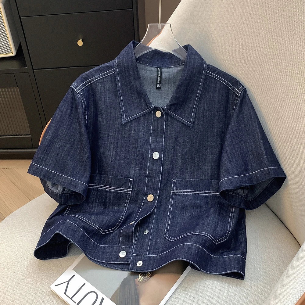 2025夏季减龄旅游牛仔短外套女薄百搭宽松休闲气质短款上衣