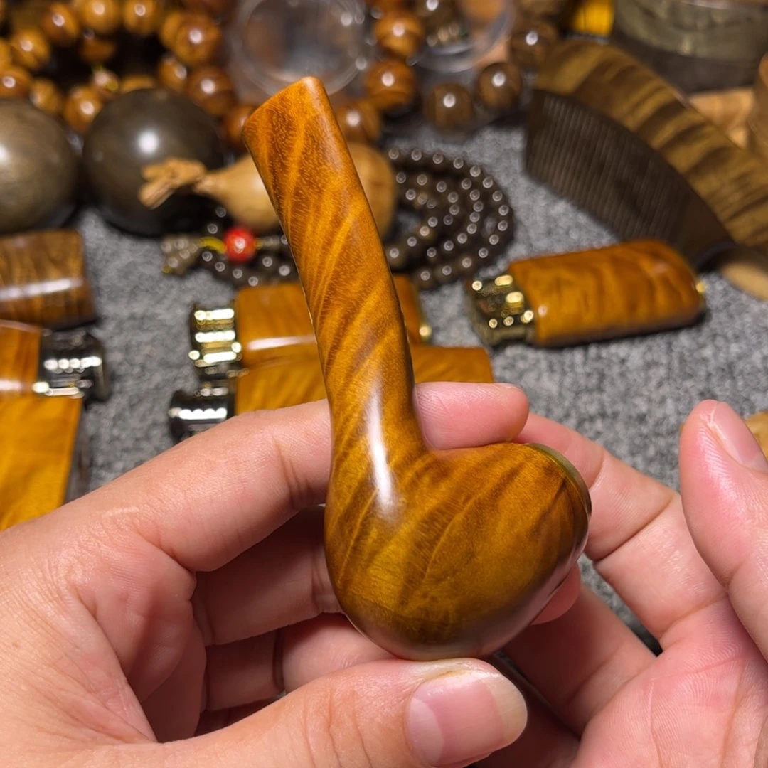 金丝楠满花纹烟斗
