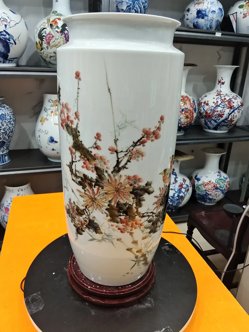 直筒东瓜瓶陶瓷摆件