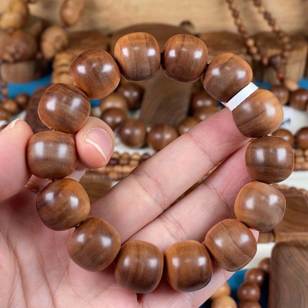 开***心檀香木手串/手链老山檀香横纹黑肉沉水15*16高货