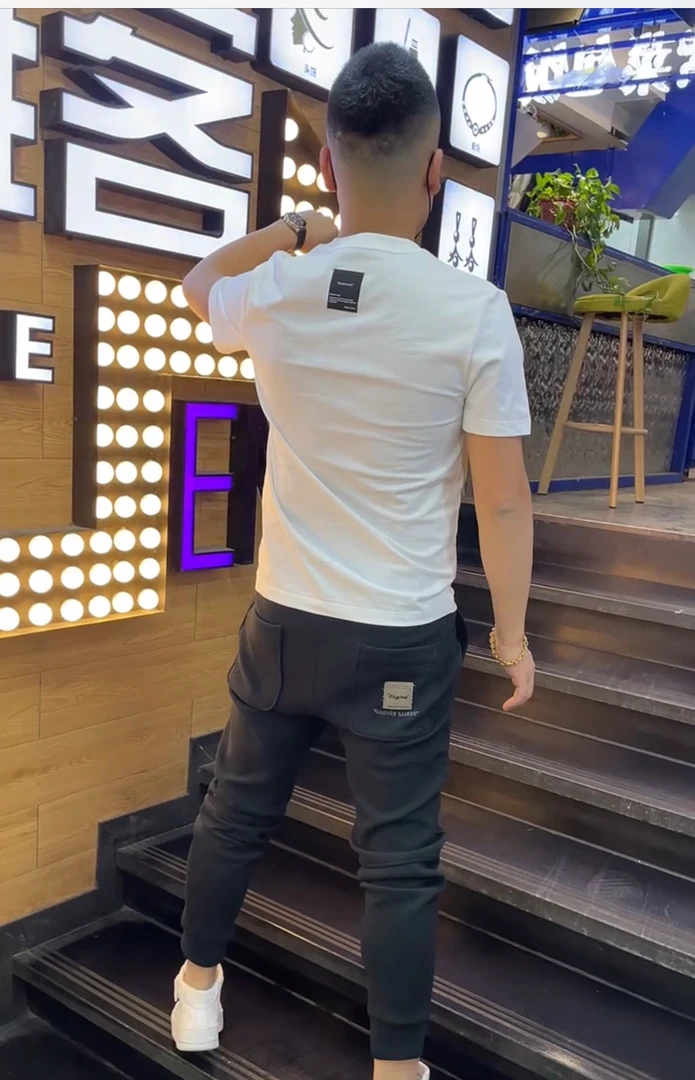 男士短袖T恤2025夏季新款印花纯棉青春流行潮流休闲时尚圆领