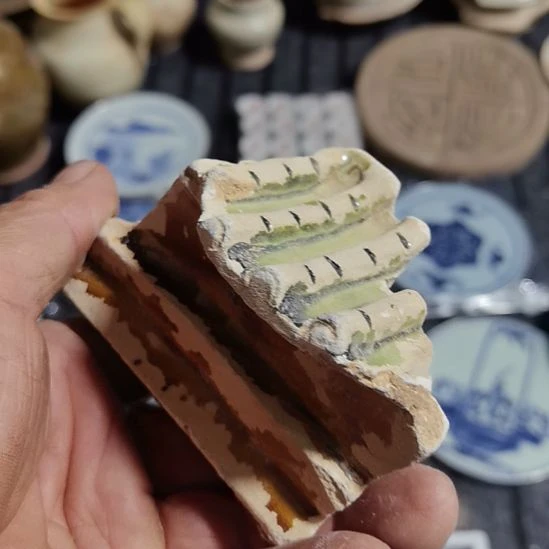 瓷片青花影青杯垫学习标本
