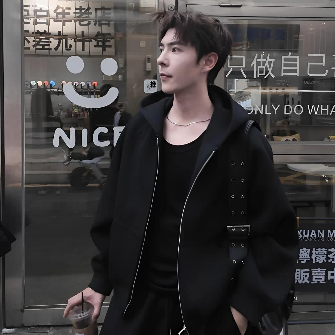 云净轻熟男女同款休闲连帽套装时尚情侣简约宽松重磅两件套潮卫衣