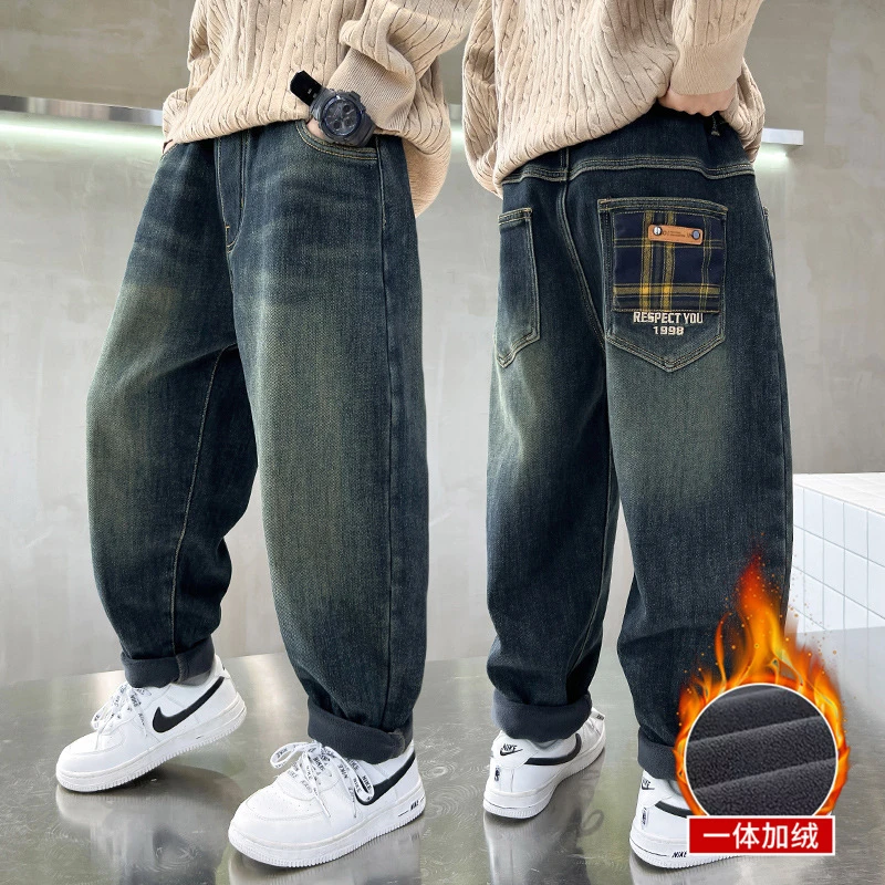 童装男童韩版牛仔裤男孩秋季裤子儿童长裤中大童宽松休闲裤秋冬装