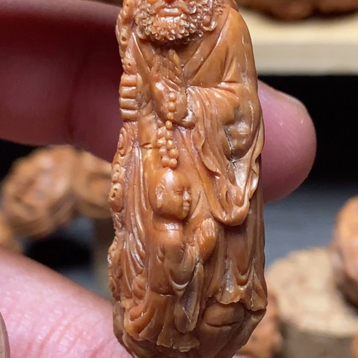 向***风风味纯手工核桃雕刻达摩