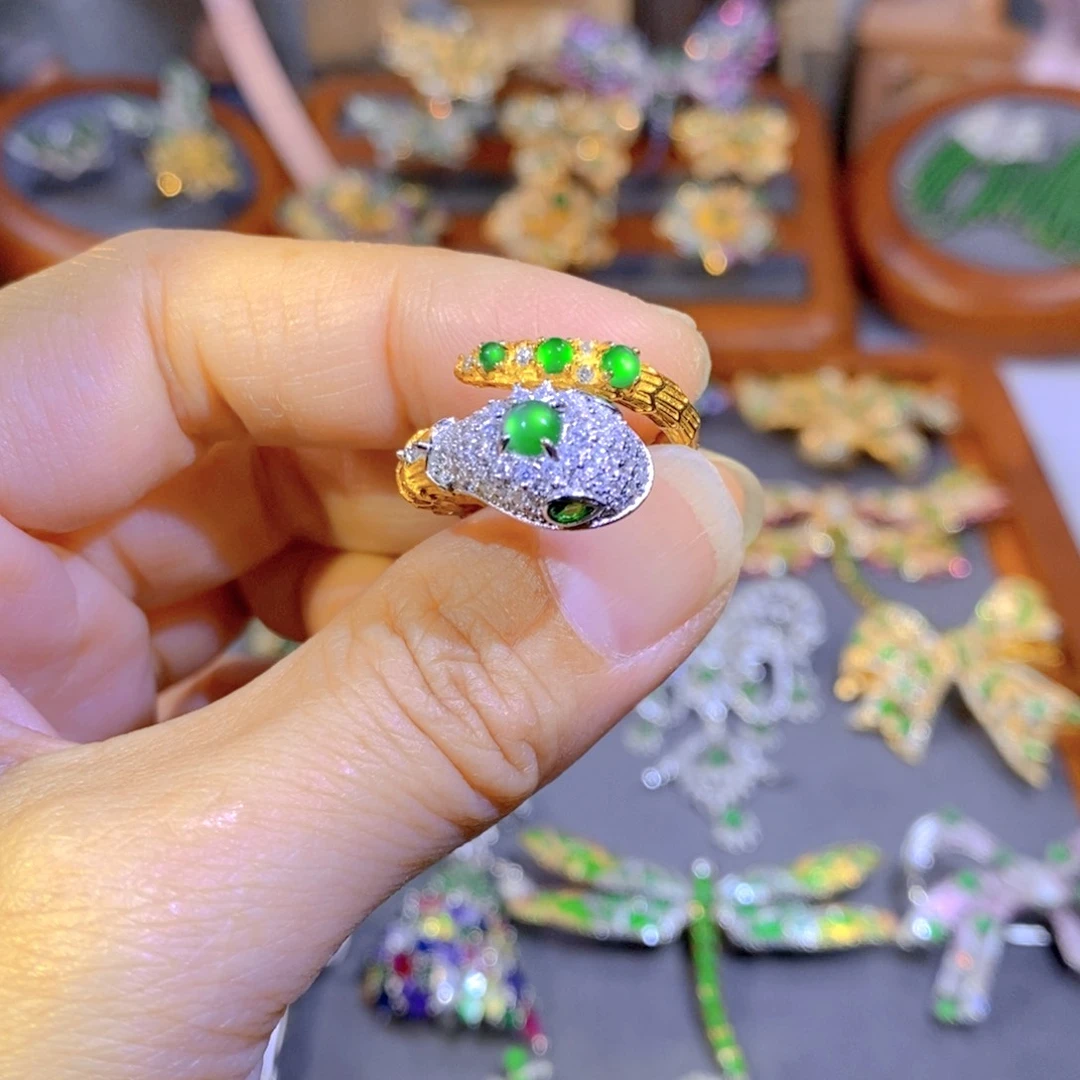 银S925镶嵌挂件翡翠