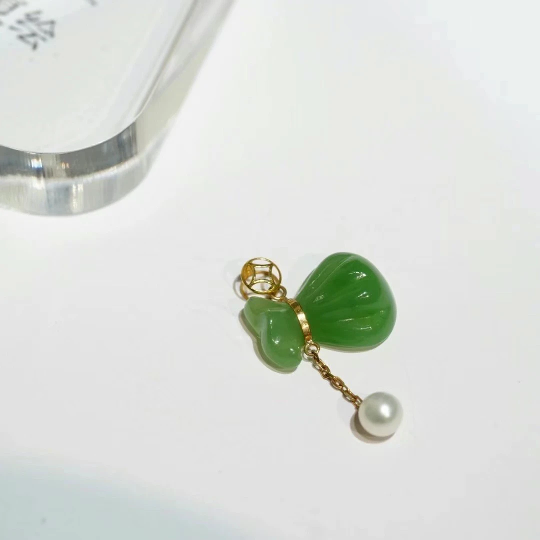 镶嵌和田玉碧玉福袋复古古风气质