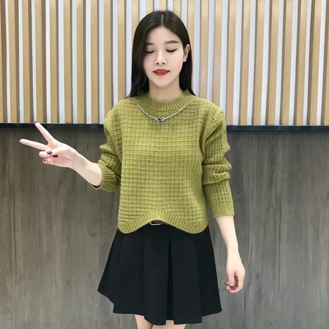 不规则短款毛衣女装2025秋冬季新款时尚洋气减龄小个子针织打底衫