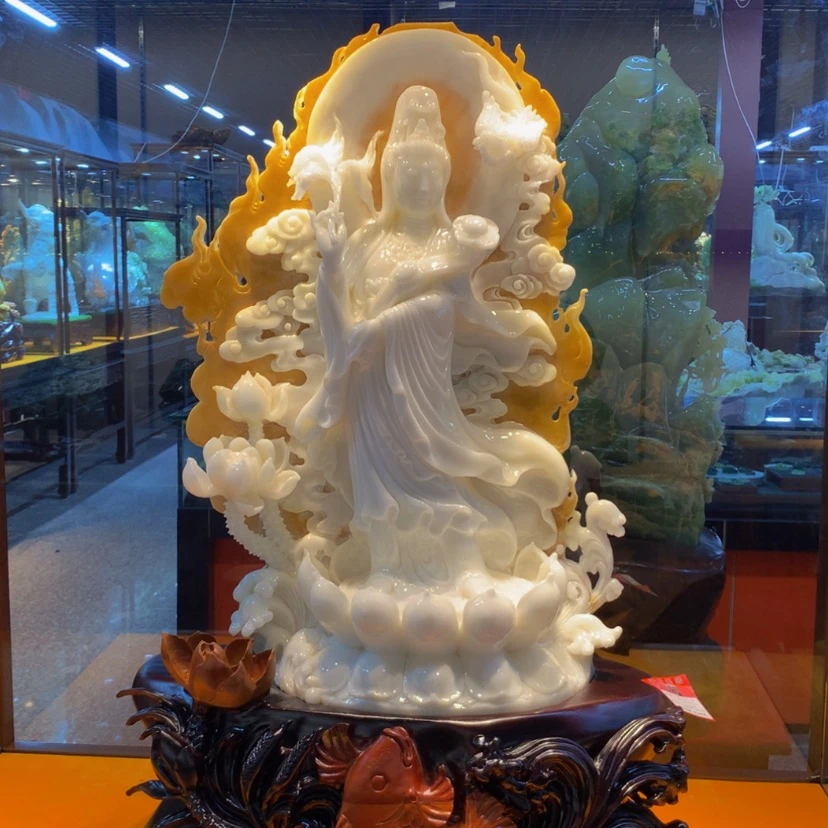 【闪购商品】蛇纹石玉未镶嵌摆件覆膜