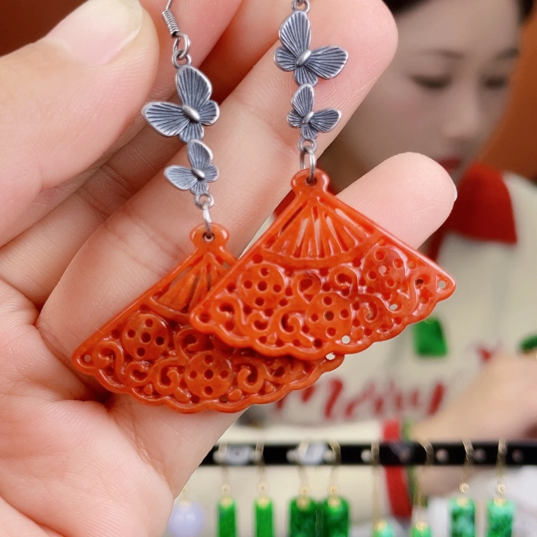 翡翠未镶嵌耳饰饰品