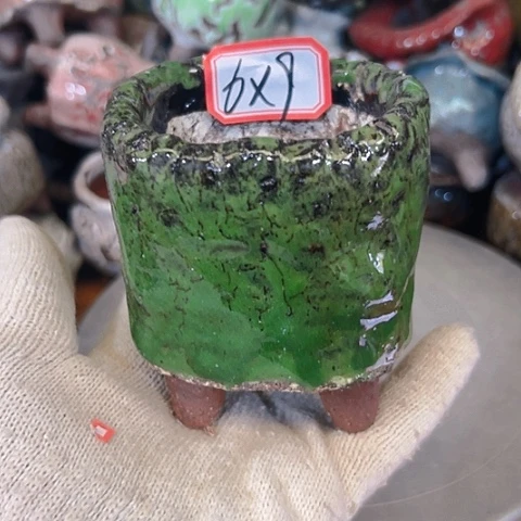 粗陶花盆手提手工花盆