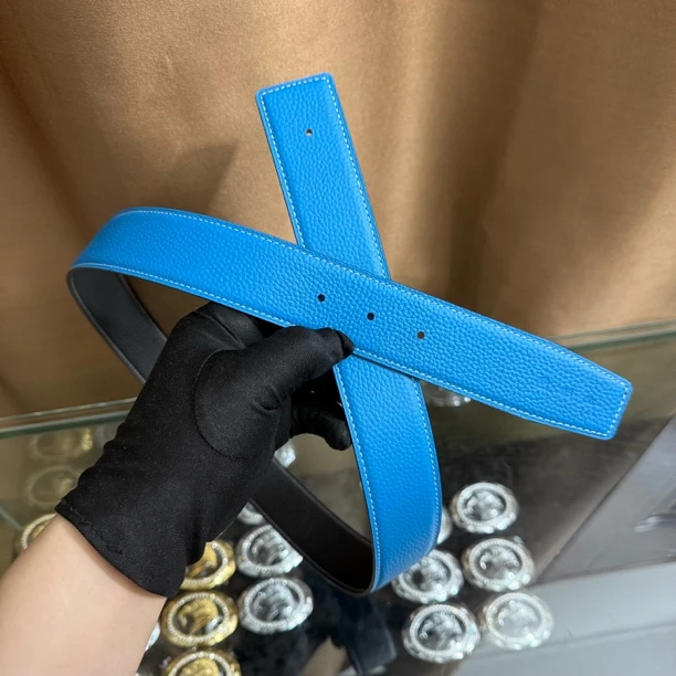 H扣爱马替换带不带头3.8皮带头层牛皮3.2腰带无扣配件工字扣男女