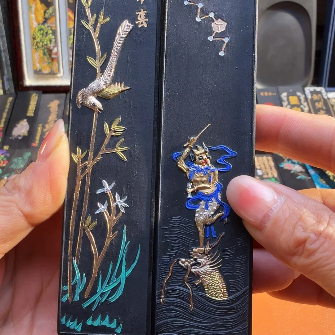 魁星点斗报春图松烟墨