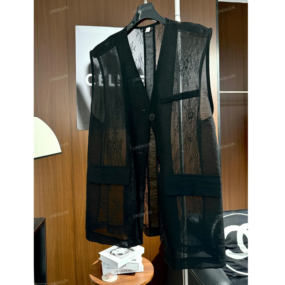 大君君 新款夏季小众蕾丝拼接重工欧货设计款马甲MJ017