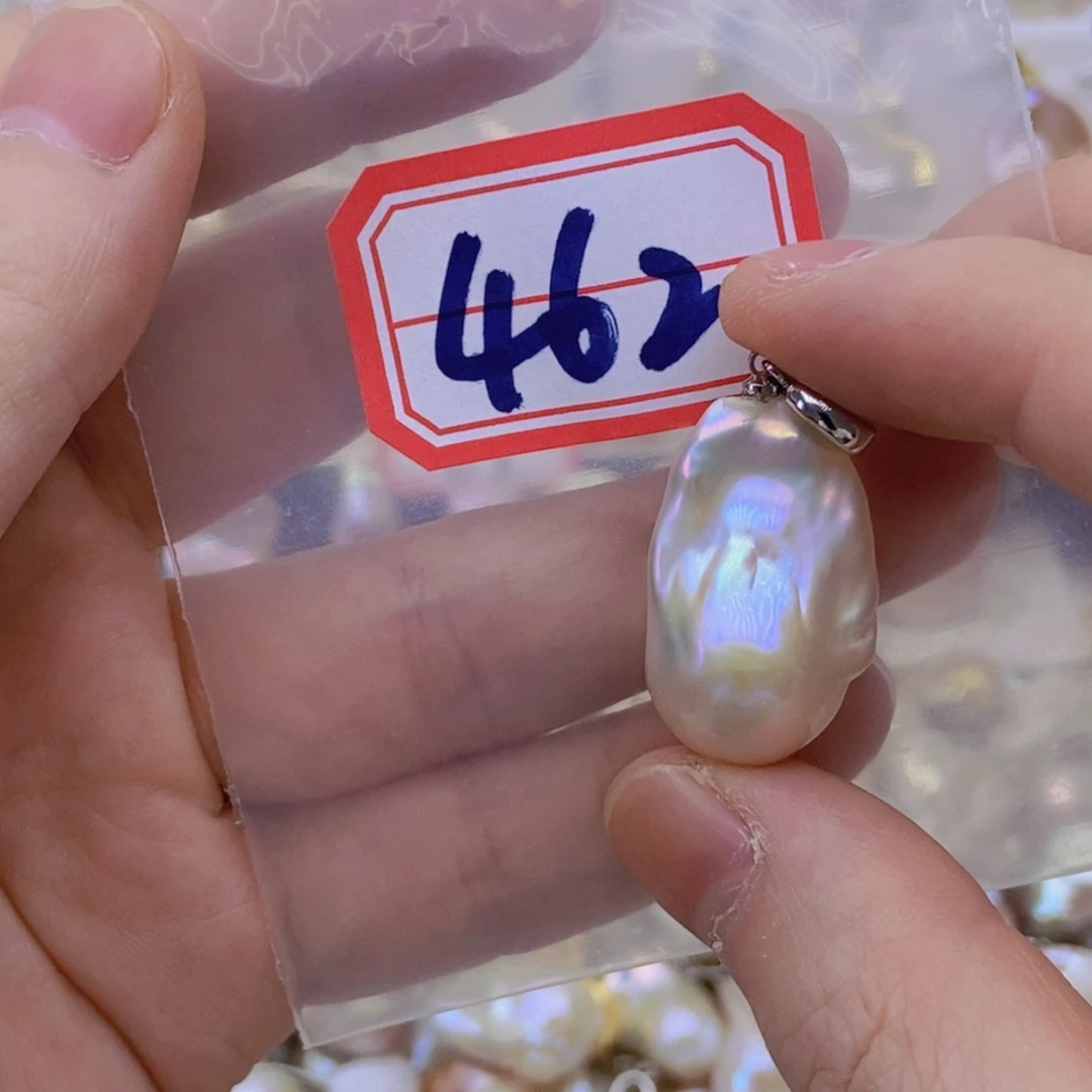 淡水珍珠银S925镶嵌吊坠(赠链)