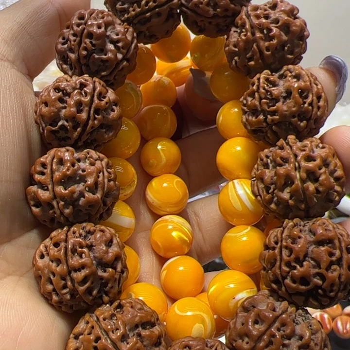 核桃手串/手链1.2金黄da bai q