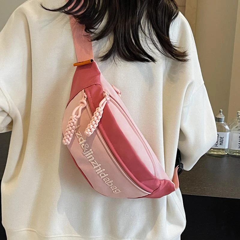 包恒美日系撞色胸包女2025新款夏季学生可爱少女斜挎包运动骑行单