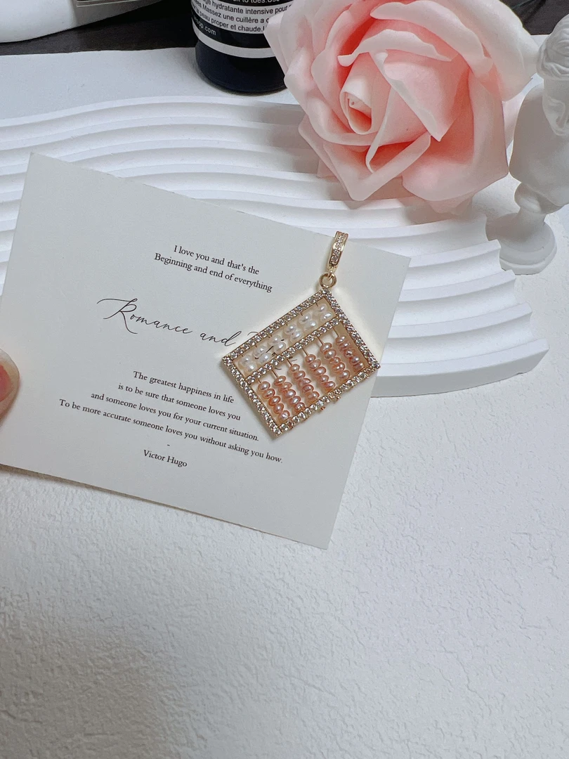 天然淡水珍珠A005算盘珍珠吊坠