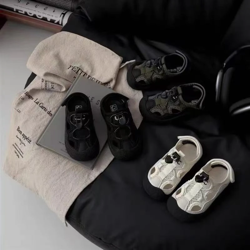 儿童包头凉鞋2025夏季男童机能运动鞋镂空网面女童鞋子宝宝沙滩鞋