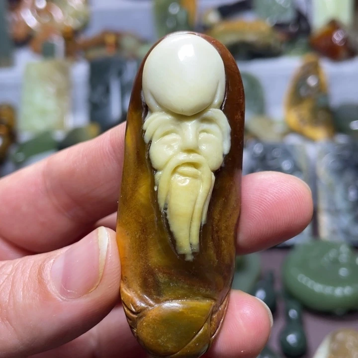 【闪购商品】蛇纹石玉挂件未镶嵌自****6