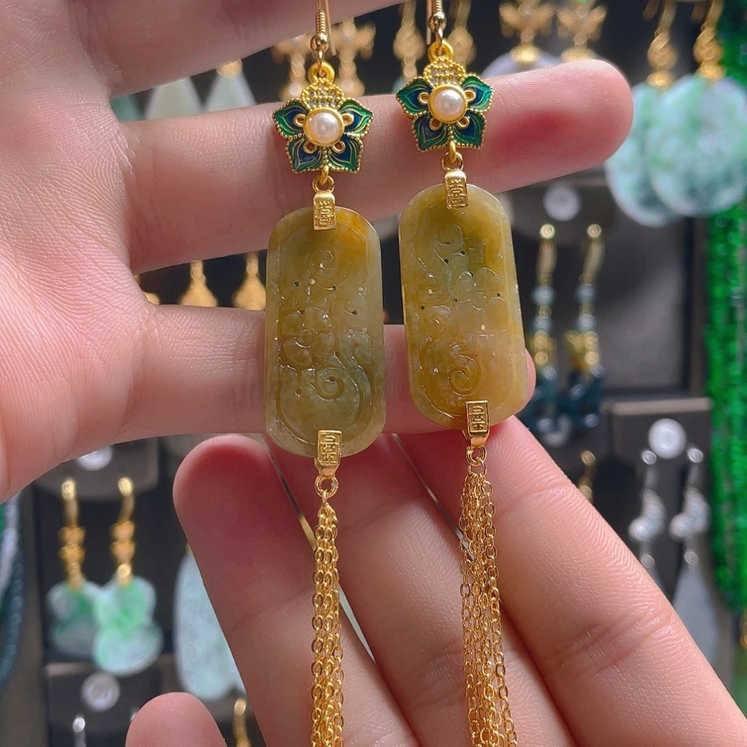 翡翠未镶嵌耳饰翡翠